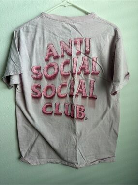Anti Social Social Club Pink Logo Short-Sleeve Tee